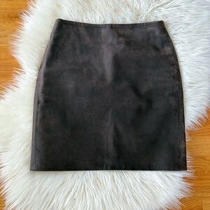 DKNY Genuine Leather Mini Skirt